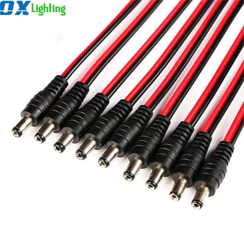 5.5Mm 2.1Mm 5.5X2.1Mm 5521 12V Vrouwelijke Dc Plug Rood Zwart Jack Adapter Extension pigtail Kabel Voor Camera Led Verlichting