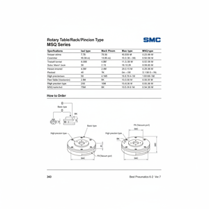 MSQB7A แบบจำลองโต๊ะหมุนนิวเมติก SMC - Product Image 1