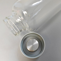 Bouteilles de boisson en verre borosilicate à faible MOQ, bouteilles de jus de kombucha pour la maison avec couvercle, vente en gros