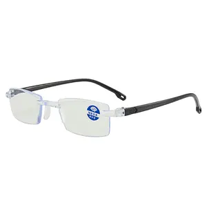 2024 Trendy Unbreakable Clear Transparent Blue Light Bluelight Mini Reading Glasses Male