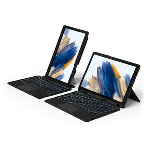 三星Galaxy Tab A8 10.5英寸X200 X205平板电脑智能键盘外壳，带背光蓝牙触摸板键盘盖