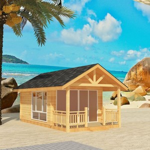 Cabane en bois Summerhouse, bois traité sous pression, style traditionnel, espace de vie extérieur pour le camping - Product Image 1