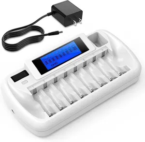 8 Bay NiMH Mains Ultimate Professional 8-Cell Eight Slot Smart Vape AA Battery Charger for 8 AA/AAA / C / D NiMH/NiCD Batteries