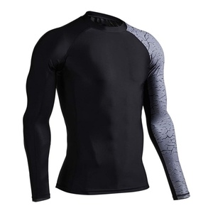 Custom Rash Guard Men Sublimation <b>Printed</b> Polyester Rash Guard Gym <b>Surfing</b> Diving Rashguard Compression Shirts Rash Vest - Product Image 1