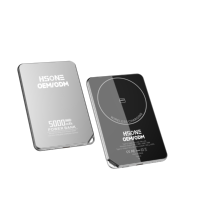 HSONE F15 L148B, Batería Externa Magnética Ultra Delgada de 7.3mm, de Polímero de Litio, con Orificio para Colgar, Carga Rápida Inalámbrica PD de 15W, LED
