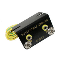 Konektor Grounding Ring Soket Anti Statis Bentuk L dengan Kabel Terminal Hijau 5.5ft untuk Grounding Tali Pergelangan Tangan ESD