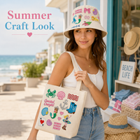 Lot de patchs brodés personnalisés pour l'été, pour chapeaux et sacs fourre-tout DIY, thème plage et cowgirl côtier, fournisseur en gros