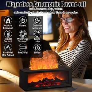 RGB <b>Light</b> Fragrance Fireplace Oil Diffuser Big Simulation Fireplace Flame Aroma Humidifier <b>Remote</b> <b>Switch</b> USB Charging Household - Product Image 4