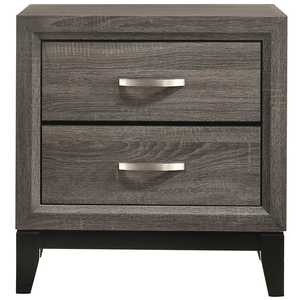 Grey Oak and Black 4-piece Queen Panel Antique <b>Convertible</b> Bedroom Set for Apartment & Hotel - Product Image 4