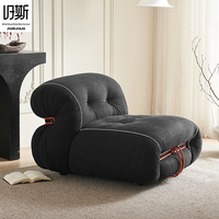 Fauteuil paresseux en tissu velours côtelé de style nordique, rembourrage haute résilience, chaise de loisirs confortable pour salon et réception