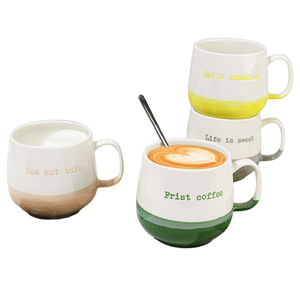 CRAFTS HUB Tasse en porcelaine européenne à grande capacité de 450 ml pour couple, avec poignée, réutilisable, durable, logo imprimé, compatible micro-ondes et lave-vaisselle - Product Image 1