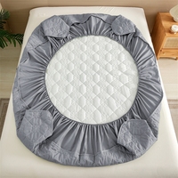 Protège-matelas matelassé imperméable de qualité supérieure en coton lavé, drap-housse doux et respirant