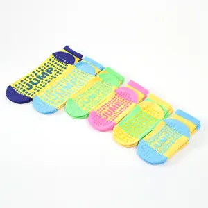 oem custom cotton polyester red rainbow professional lightweight sports trainer anti skip slip grip trampoline ankle socks men