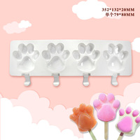 Nouveau moule à glaces en silicone à 4 cavités, motifs chat, dinosaure, ours, plusieurs styles, pour crème glacée, bonbons et poudings DIY