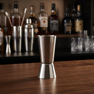 Mesureur professionnel PEG, tasse à mesurer, tasse à mesurer promotionnelle double face en acier inoxydable, argenterie - Product Image 1