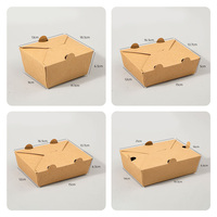 Boîtes à repas en papier kraft imperméables, contenants jetables empilables pour la restauration en plein air, option d'emballage écologique