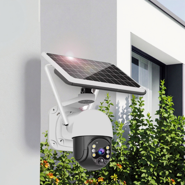 V380 Pro 4G Solar Powered Outdoor PTZ CCTV Security Camera with Dual Lens for Wireless Monitoring
