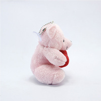 Faire des porte-clés en peluche ODM EN71 standard saint valentin mignon rose amour ours en peluche avec coeur