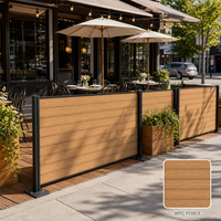 En promotion : Panneau de clôture composite 6x6 pieds, aspect bois WPC, pour extérieur, jardin, terrasse, avec poteau