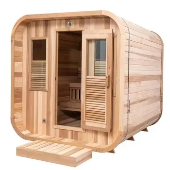 Neues Design Outdoor Red Cedar Wet Steam Cube Sauna raum mit Harvia Sauna ofen