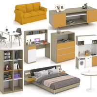 Ensemble de meubles de chambre d'hôtel 5 étoiles sur mesure ATWOKA, mobilier moderne pour chambre d'hôtes avec bois massif