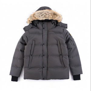 Parka en duvet de haute qualité, luxe, qualité supérieure, pour homme, avec capuche en fourrure de loup, parka canadienne pour homme pour l'hiver, avec sac anti-poussière - Product Image 3