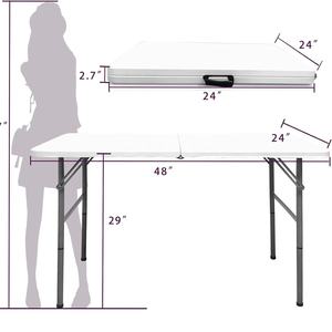 Table pliante d'extérieur portable bon marché table de jardin pliable 6ft tables et chaises rondes en plastique blanc pour événements fête restaurant - Product Image 5