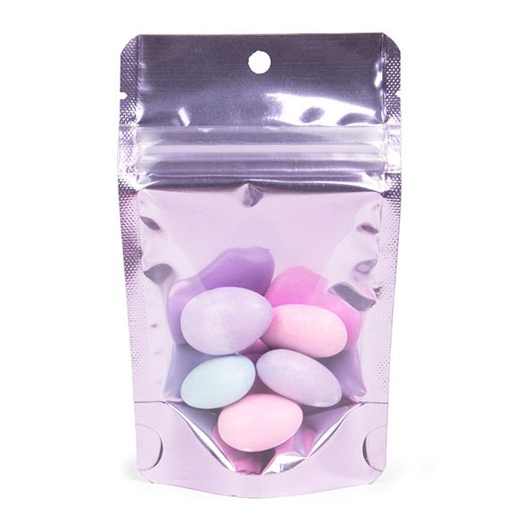 Lingjie OEM ODM фиолетовая одна сторона алюминиевая фольга Ziplock стоячий мешочек для вторичной переработки пластиковый пакет для закусок и конфет