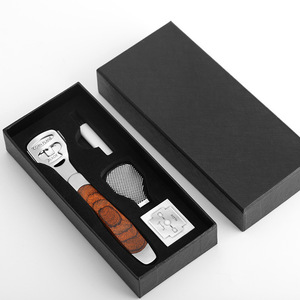 Suberly Pedicure Knife Set 4-Piece Stainless Steel Colored Wood Handle Foot Callus Remover Tool With Scrubber And Brush - Product Image 2