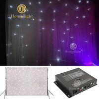 Lumières de scène LED Star ignifuges DMX512 Rideau Tout blanc Lumière scintillante pour mariage Événements d'église Toile de fond