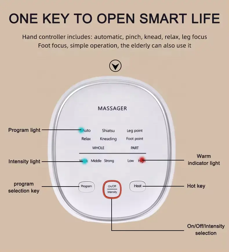 VCT migliore vendita personalizzato elettrico impacco caldo gamba massaggiatore dispositivo rilassante per migliorare la circolazione sanguigna