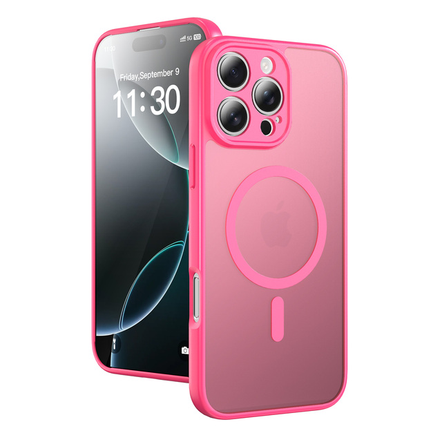 Wholesale Phone Case With Camera Protector Armor Red Color Phone Case Matte TPU PC Hard PC for iPhone 16 Pro Max Case Cover