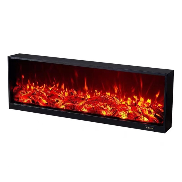 Modern CE Certified Recessed Electric Fireplace 7 Color Realistic Flame Remote Control with Heating Decorative Fireplace