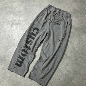 Custom Printed Logo <b>Sweatpants</b> Men Elastic Waist Cotton Casual Pants Midweight Breathable Oem Custom - Product Image 2