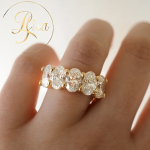 Anillo de Boda con Diamante Cultivado en Laboratorio con Certificación IGI VVS, Anillo de Eternidad de Diamante Cultivado Personalizado para Aniversario, Joyería para Mujer - Product Image 2