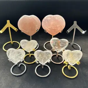 Wholesale Golden Metal Display Stand Base Crystals sphere Metal Heart Stand for Dec