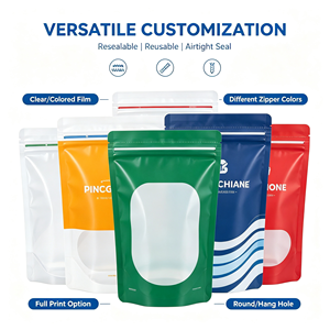Clear Stand Up Zipper <b>Vacuum</b> <b>Bags</b> Resealable Reusable Airtight Packaging Pouch for Nuts Candy Food - Product Image 4