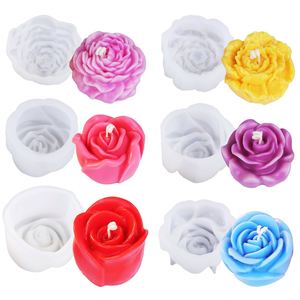Moule en silicone 3D Fleur de Pivoine pour bougie d'aromathérapie, DIY, décoration intérieure, savon, résine, artisanat, pour bougie en forme de rose, fabrication de bougies en cire de soja - Product Image 2