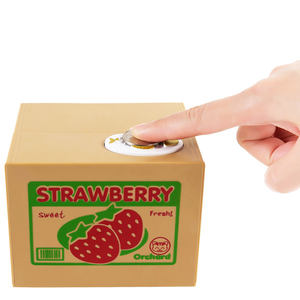 Salvadanaio Creativo AJF a Forma di Fragola in Plastica con Funzione Automatica di Prelevamento Monete, Parlante in Inglese, Regalo per Bambini - Product Image 5