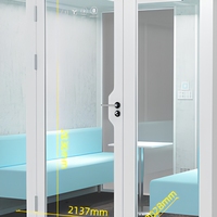 Cabine de bureau acoustique modulaire insonorisée pour appels téléphoniques, réunions confidentielles, interviews et diffusion