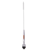 Brosse multifonctionnelle en plastique avec manche pour nettoyer les couvercles de tasses, les boîtes à lunch, les tabliers, les pailles de thermos et les biberons