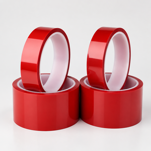 Nastro Adesivo in Silicone Monofacciale PET con Liner Rosso, Design Spesso Nero ad Alta Spugnatura per Targhette, Resistente al Calore, per Mascheratura - Product Image 6