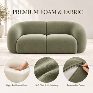 Factory Wholesale Modern Curved Cloud Sofa Vacuum Compressed Boucle Living Room <strong>Couch</strong> 1 2 3 Seater Custom Size - Product Image 3