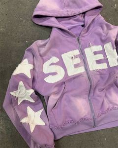 Ensemble pantalon de survêtement et pull-over à capuche décontracté pour hommes, délavé à l'acide de haute qualité, ourlet grande taille, recadrée, impression personnalisée - Product Image 5