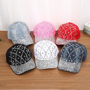 Gorra de Béisbol Personalizada con Pedrería Bordada para Hombre y Mujer, Gorra Snapback con Cristales Brillantes, Visera Plana, Gorra de Calle para Exteriores, Estilo Hip-Hop, Protección Solar - Product Image 1