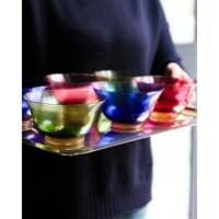 Ensemble de tasses et de bols élégants Andria Nason Moretti Murano, collection Ca D'Or (kg), expédition manuelle en stock
