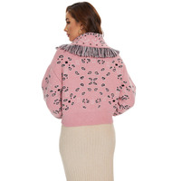 Jancoco – Nouveauté Automne-Hiver : Cardigans Courts en Maille Jacquard Style Bohème pour Femme avec Pompons