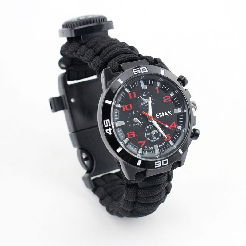 EMAK Wholesale Camping Survival Smart Watch, Wholesale Hiking Outdoor tactical man custom watch