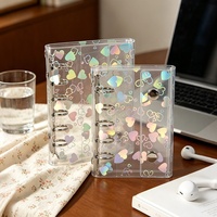 Nouvelle conception de classeur holographique en PVC transparent avec 2 boucles pour le rangement de cartes/bureau/école/voyage