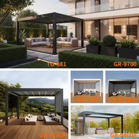 Pergola extérieure moderne de luxe SINGO, écologique, en aluminium, avec toit à lames orientables, imperméable, pour jardins et balcons